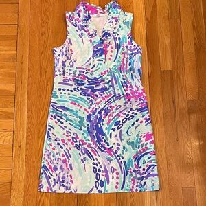 Aryeh Ruffle UBF 50 V Neck Seaside Preppy Dress SIZE SMALL